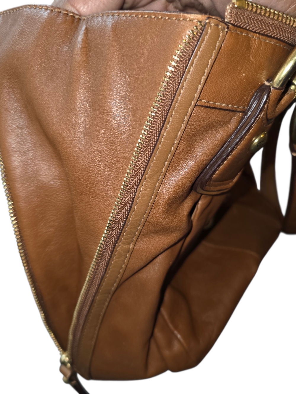 Coach Ashley Leather Tote Brown Turn Lock Pocket Large Shoulder Bag 13296 - Picture 8 of 12